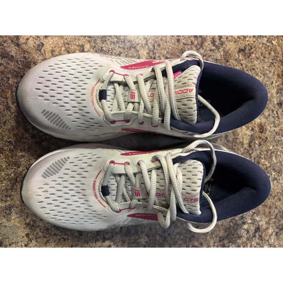 Brooks Shoes - Brooks Addiction GTS 15 Womens Running Shoes Grey Pink 1203521B054 Size 9 B